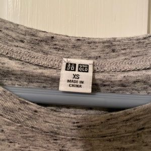 NWOT UniQlo padded, short-sleeve, maxi gray dress